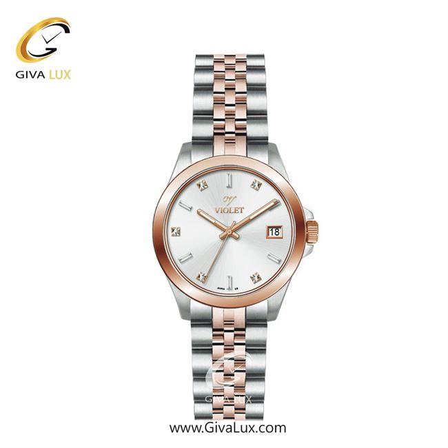 ساعت مچی اورجینال زنانه ویولت VIOLET رزگلد-نقره ای | رزگلد-نقره ای| نقره ای| کد رفرنس 0557/2 | 0572/2